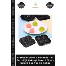 Floranova Premium Günlük Kullanım Yaz Serinliği Kokteyl Gereci Elmas Şekilli Buz Yapma Kalıbı