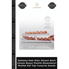 Floranova Saklama Kabı Kiler Düzeni Akıllı Çözüm Beyaz Plastik Düzenleyici Mutfak Raf Tipi Yumurta Standı