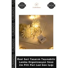 Floranova Özel Seri Tasarım Taşınabilir Lamba Organizasyon Süsü 2m Pilli Peri LED Gün Işığı