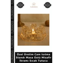 Floranova Özel Üretim Cam Isıtma Standı Masa Üstü Misafir Ikramı Sıcak Tutucu