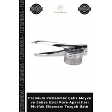 Floranova Premium Paslanmaz Çelik Meyve ve Sebze Ezici Püre Aparatları Mutfak Ekipmanı Tezgah Üstü