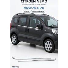 Trobus Citroen Nemo 2007 ve Sonrası Uyumlu Krom Cam Çıtası 2 Parça Paslanmaz Çelik