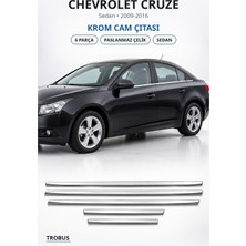Trobus Chevrolet Cruze 2009-2016 Uyumlu Krom Cam Çıtası 6 Parça Paslanmaz Çelik Sedan