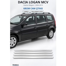 Trobus Dacia Logan Mcv 2006-2013 Uyumlu Krom Cam Çıtası 4 Parça Paslanmaz Çelik