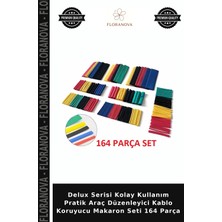 Floranova Delux Serisi Kolay Kullanım Pratik Araç Düzenleyici Kablo Koruyucu Makaron Seti 164 Parça