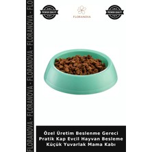 Floranova Özel Üretim Beslenme Gereci Pratik Kap Evcil Hayvan Besleme Küçük Yuvarlak Mama Kabı