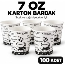 Liva Ambalaj Time of Coffee 7 OZ (200 ml) Karton Bardak - 100 Adet (Premium Kalite, Sızdırmaz)