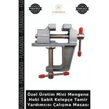 Floranova Özel Üretim Mini Mengene Hobi Sabit Kelepçe Tamir Yardımcısı Çalışma Masası