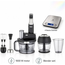 Fakir Speed Multi 1000 W Blender Seti Silver + Onerous Mutfak Tartısı Paketi