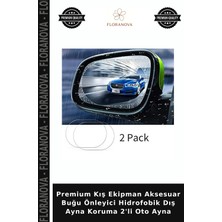Floranova Premium Kış Ekipman Aksesuar Buğu Önleyici Hidrofobik Dış Ayna Koruma 2'li Oto Ayna