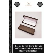 Floranova Delux Serisi Büro Eşyası Zarif Kutu Kılıf Kahverengi Hediyelik Kalem