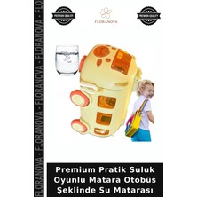 Floranova Premium Pratik Suluk Oyunlu Matara Otobüs Şeklinde Su Matarası