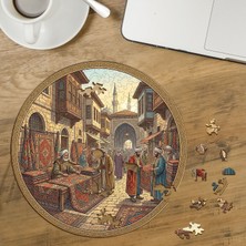 Punto Dizayn Osmanlı Halı Pazarı Tasarımlı Özel Kesim Yuvarlak 272 Parça Ahşap Puzzle MPDA811