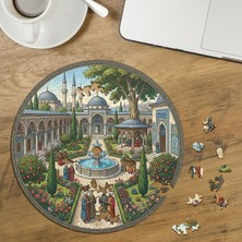 Punto Dizayn Osmanlı Saray Bahçesi Tasarımlı Özel Kesim Yuvarlak 272 Parça Ahşap Puzzle MPDA686