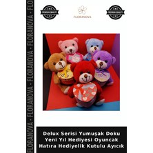 Floranova Delux Serisi Yumuşak Doku Yeni Yıl Hediyesi Oyuncak Hatıra Hediyelik Kutulu Ayıcık