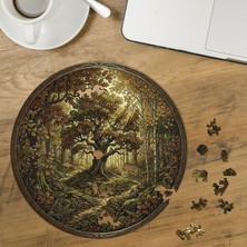 Punto Dizayn Hayat Ağacı Tasarımlı Özel Kesim Yuvarlak 272 Parça Ahşap Puzzle MPDA701