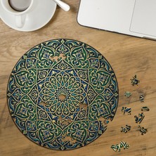 Punto Dizayn Islami Geometrik Desenli  Tasarımlı Özel Kesim Yuvarlak 272 Parça Ahşap Puzzle MPDA904