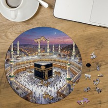 Punto Dizayn Kâbe-I Muazzama Tasarımlı Özel Kesim Yuvarlak 272 Parça Ahşap Puzzle MPDA642
