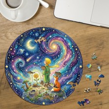 Punto Dizayn Küçük Prens ve Tilki Tasarımlı Özel Kesim Yuvarlak 272 Parça Ahşap Puzzle MPDA876