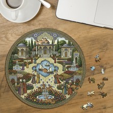 Punto Dizayn Havuzlu Saray Bahçesi Tasarımlı Özel Kesim Yuvarlak 272 Parça Ahşap Puzzle MPDA706