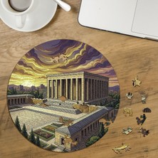 Punto Dizayn Anıtkabir - Ankara Tasarımlı Özel Kesim Yuvarlak 272 Parça Ahşap Puzzle MPDA725
