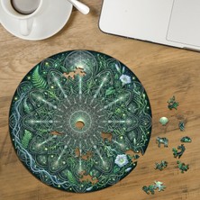 Punto Dizayn Yaşam Çiçeği Mandala Tasarımlı Özel Kesim Yuvarlak 272 Parça Ahşap Puzzle MPDA509