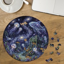 Punto Dizayn Mistik Sualtı Şehri  Tasarımlı Özel Kesim Yuvarlak 272 Parça Ahşap Puzzle MPDA556