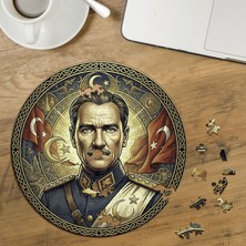 Punto Dizayn Mustafa Kemal Atatürk Tasarımlı Özel Kesim Yuvarlak 272 Parça Ahşap Puzzle MPDA717