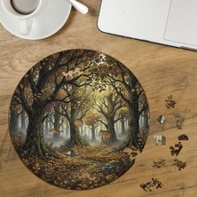 Punto Dizayn Sonbahar Ormanı Tasarımlı Özel Kesim Yuvarlak 272 Parça Ahşap Puzzle MPDA798