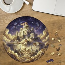 Punto Dizayn Olimpos Dağı - Yunan Tanrıları  Tasarımlı Özel Kesim Yuvarlak 272 Parça Ahşap Puzzle MPDA530