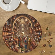 Punto Dizayn Mısır Çarşısı Tasarımlı Özel Kesim Yuvarlak 272 Parça Ahşap Puzzle MPDA653