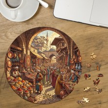 Punto Dizayn Osmanlı Pazarı - Şark Pazarı  Tasarımlı Özel Kesim Yuvarlak 272 Parça Ahşap Puzzle MPDA644
