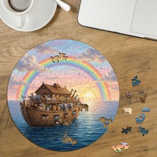 Punto Dizayn Nuh'un Gemisi Tasarımlı Özel Kesim Yuvarlak 272 Parça Ahşap Puzzle MPDA641