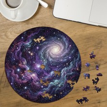 Punto Dizayn Star Swirl Mandala Tasarımlı Özel Kesim Yuvarlak 272 Parça Ahşap Puzzle MPDA516