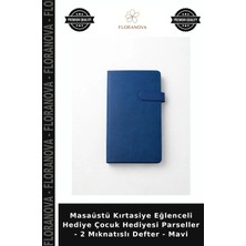 Floranova Masaüstü Kırtasiye Eğlenceli Hediye Çocuk Hediyesi Parseller - 2 Mıknatıslı Defter - Mavi
