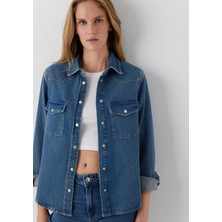 Mavi Angela Classic Denim Indigo Mavisi Jean Gömlek 1210819-A3846