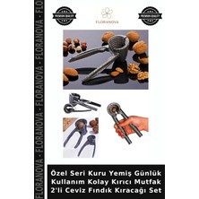 Floranova Özel Seri Kuru Yemiş Günlük Kullanım Kolay Kırıcı Mutfak 2'li Ceviz Fındık Kıracağı Set