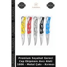 Floranova Premium Seyahat Gereci Cep Ekipmanı Avcı Aleti 1606 - Metal Çakı - Kırmızı