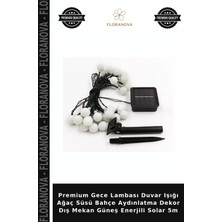Floranova Premium Gece Lambası Duvar Işığı Ağaç Süsü Bahçe Aydınlatma Dekor Dış Mekan Güneş Enerjili Solar 5m