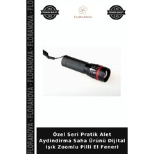 Floranova Özel Seri Pratik Alet Aydindirma Saha Ürünü Dijital Işık Zoomlu Pilli El Feneri