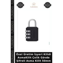 Floranova Özel Üretim Işyeri Kilidi Asmakilit Çelik Gövde Şifreli Asma Kilit 50MM