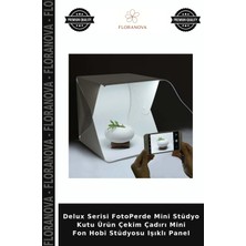 Floranova Delux Serisi Fotoperde Mini Stüdyo Kutu Ürün Çekim Çadırı Mini Fon Hobi Stüdyosu Işıklı Panel