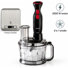 Karaca Pro Multimax 6 In 1 2000 W Mutfak Robotu Siyah + Onerous Mutfak Tartısı Paketi