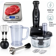 Tefal Activflow Expert Powelix 9100046718 1500 W Cam Hazneli Blender Seti Siyah + Onerous Mutfak Tartısı Paketi