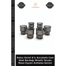 Floranova Delux Serisi 6'lı Kurukafa Cam Shot Bardağı Misafir Ikramı Masa Eşyası Kutlama Gereci