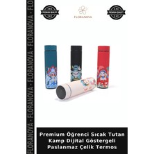 Floranova Premium Öğrenci Sıcak Tutan Kamp Dijital Göstergeli Paslanmaz Çelik Termos