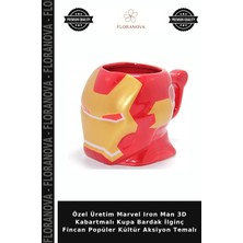 Floranova Özel Üretim Marvel Iron Man 3D Kabartmalı Kupa Bardak Ilginç Fincan Popüler Kültür Aksiyon Temalı