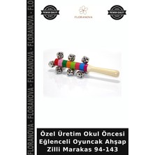 Floranova Özel Üretim Okul Öncesi Eğlenceli Oyuncak Ahşap Zilli Marakas 94-143