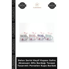 Floranova Delux Serisi Keyif Kupası Sofra Aksesuarı Ofis Bardağı Tavşan Tasarımlı Porselen Kupa Bardak