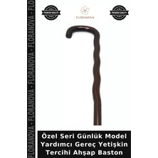 Floranova Özel Seri Günlük Model Yardımcı Gereç Yetişkin Tercihi Ahşap Baston